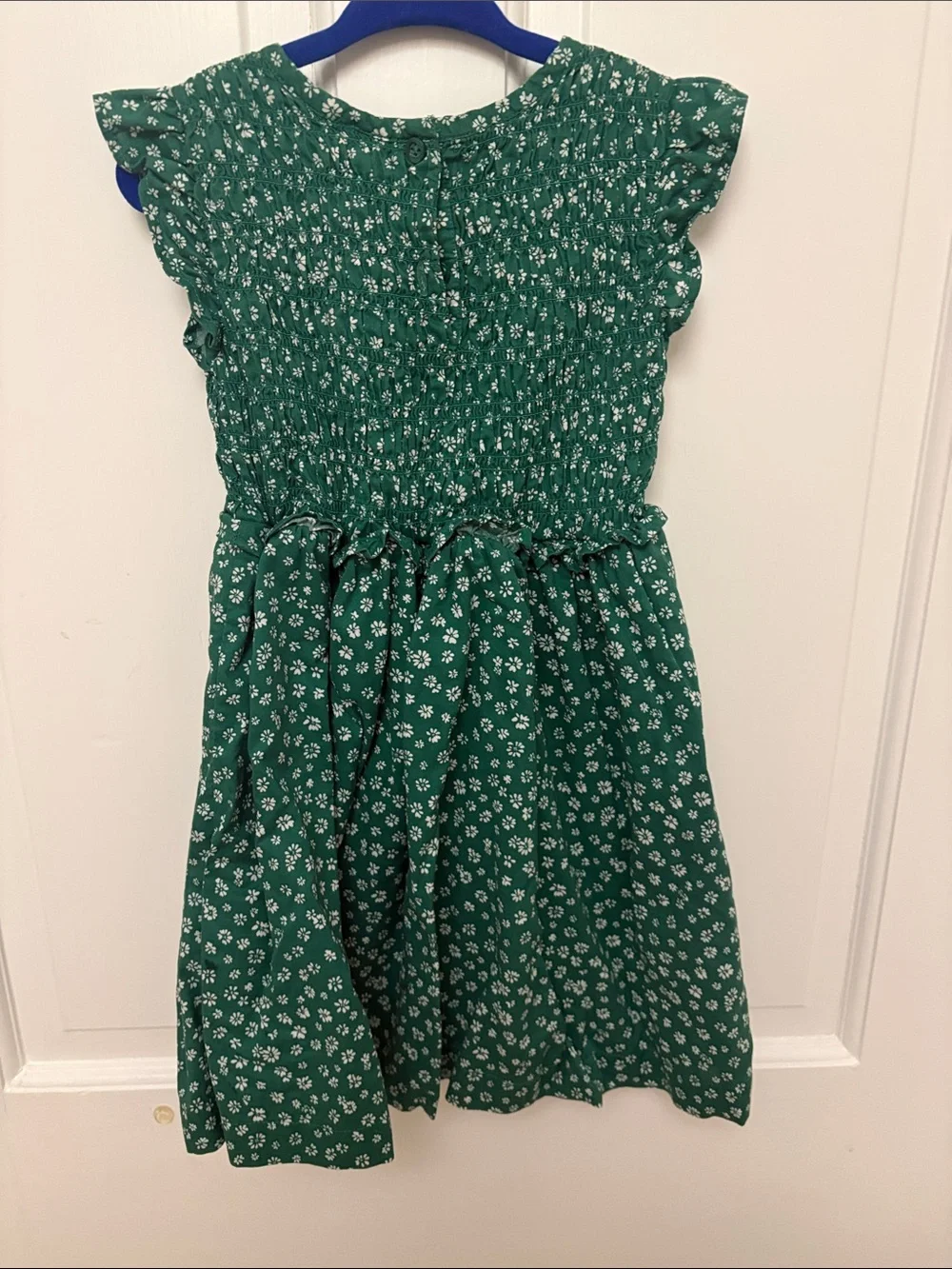 4T GAP Green Floral Smocked Waist Dress